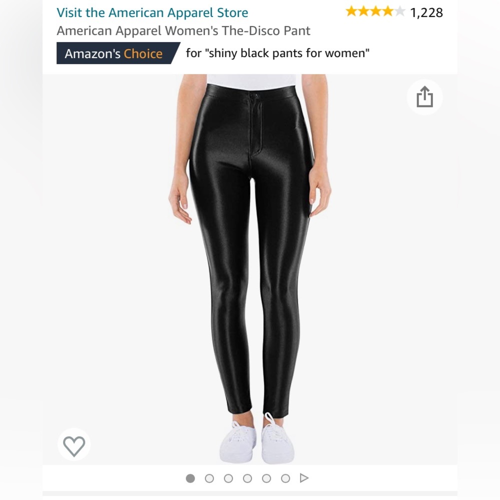American Apparel Black Shiny Disco Pants.